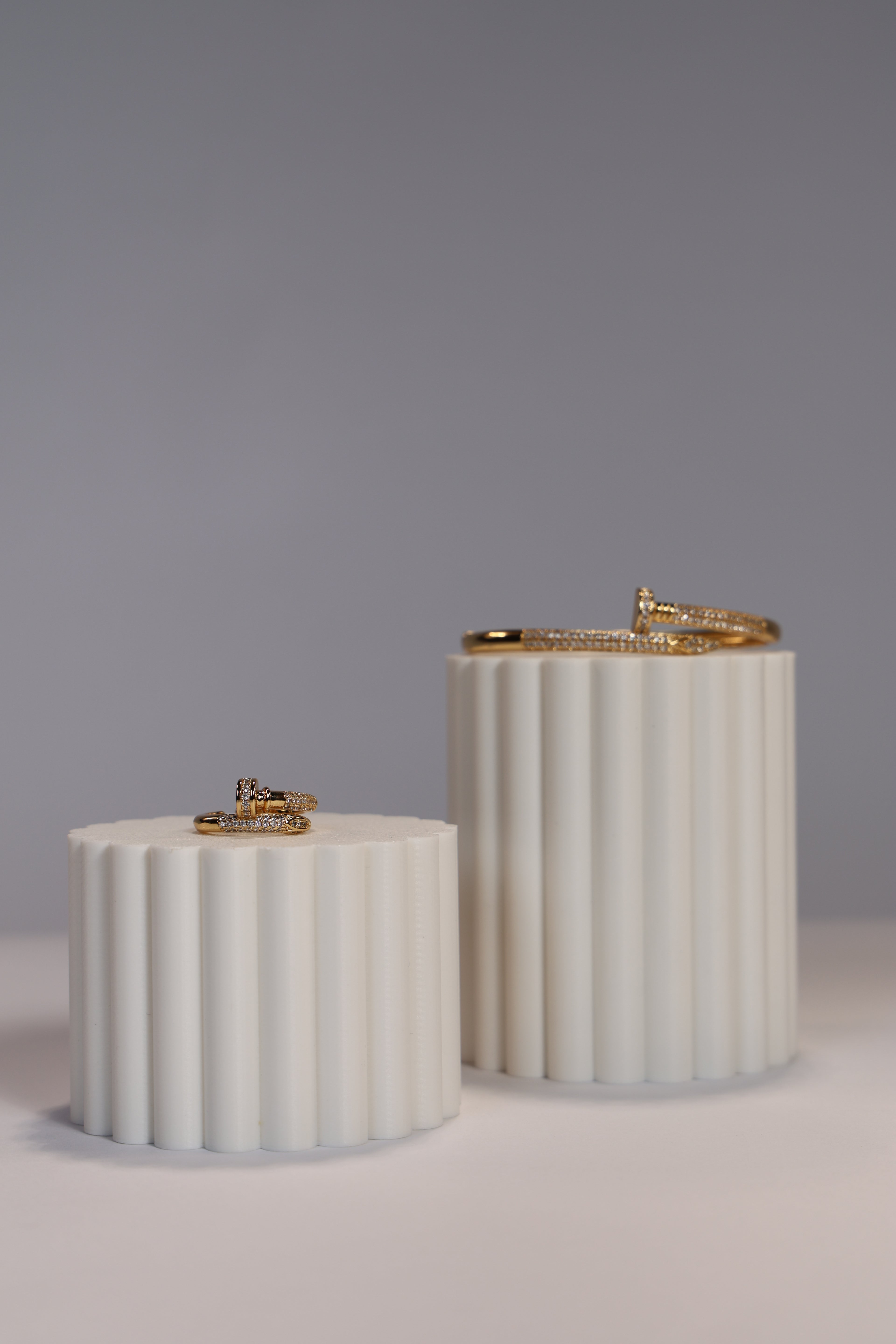 Gold Stacked Bracelet & Ring Set