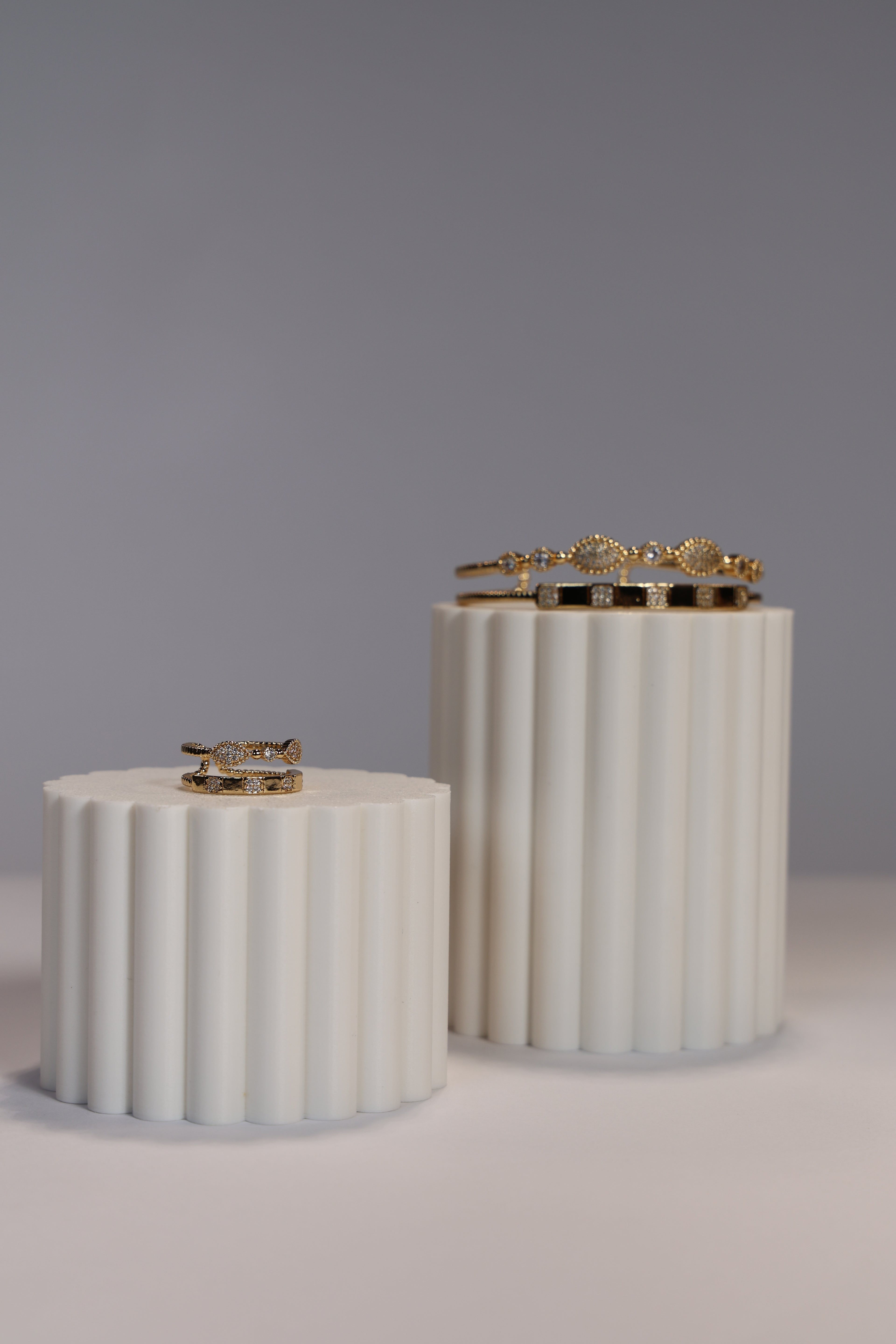 Gold Doubled Bracelet & Ring Set