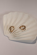 Rose Gold Medium Hoop Wavy Earrings