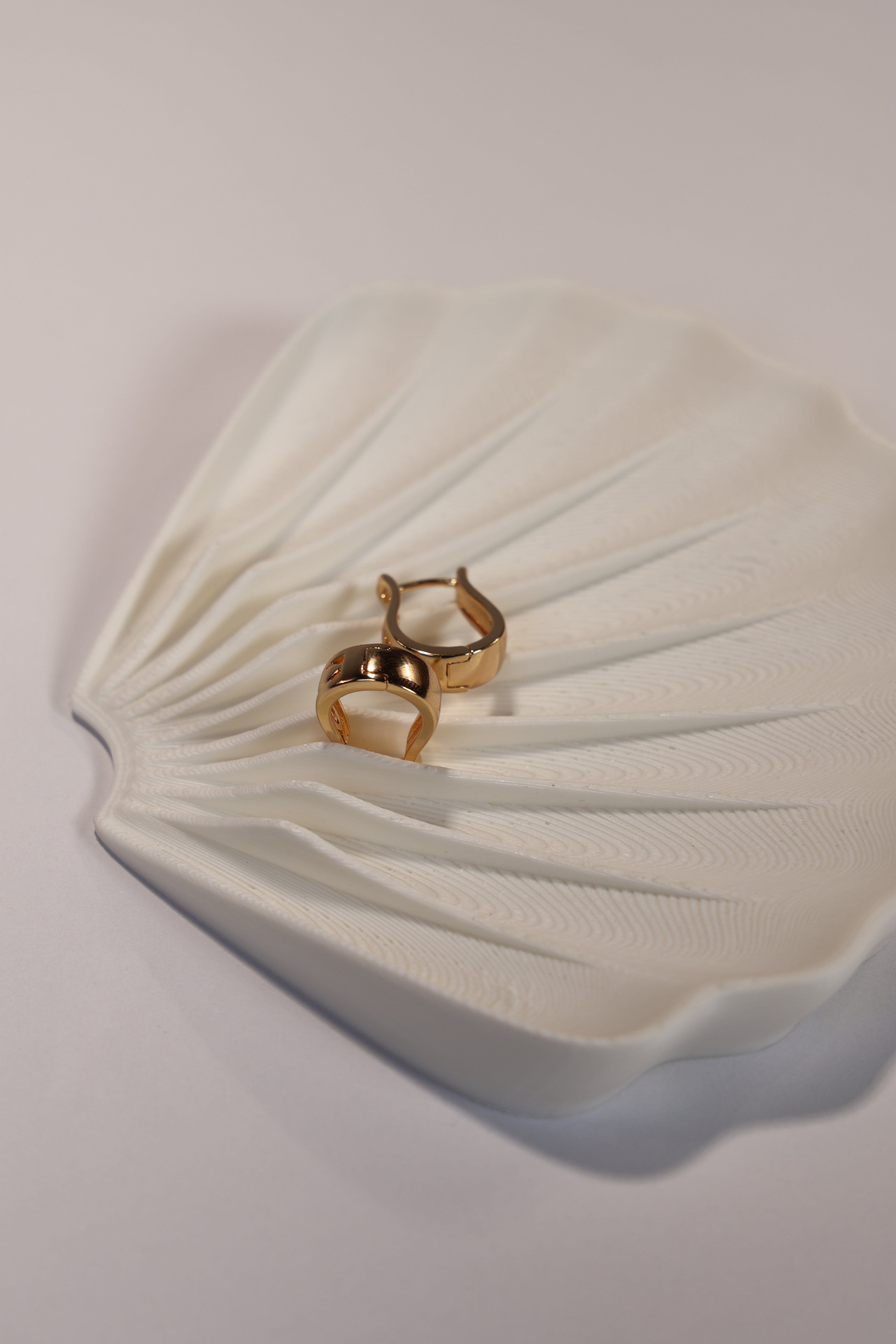 Rose Gold Hoop Earrings with Pattern