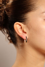 Rose Gold Dangle Earrings with Black