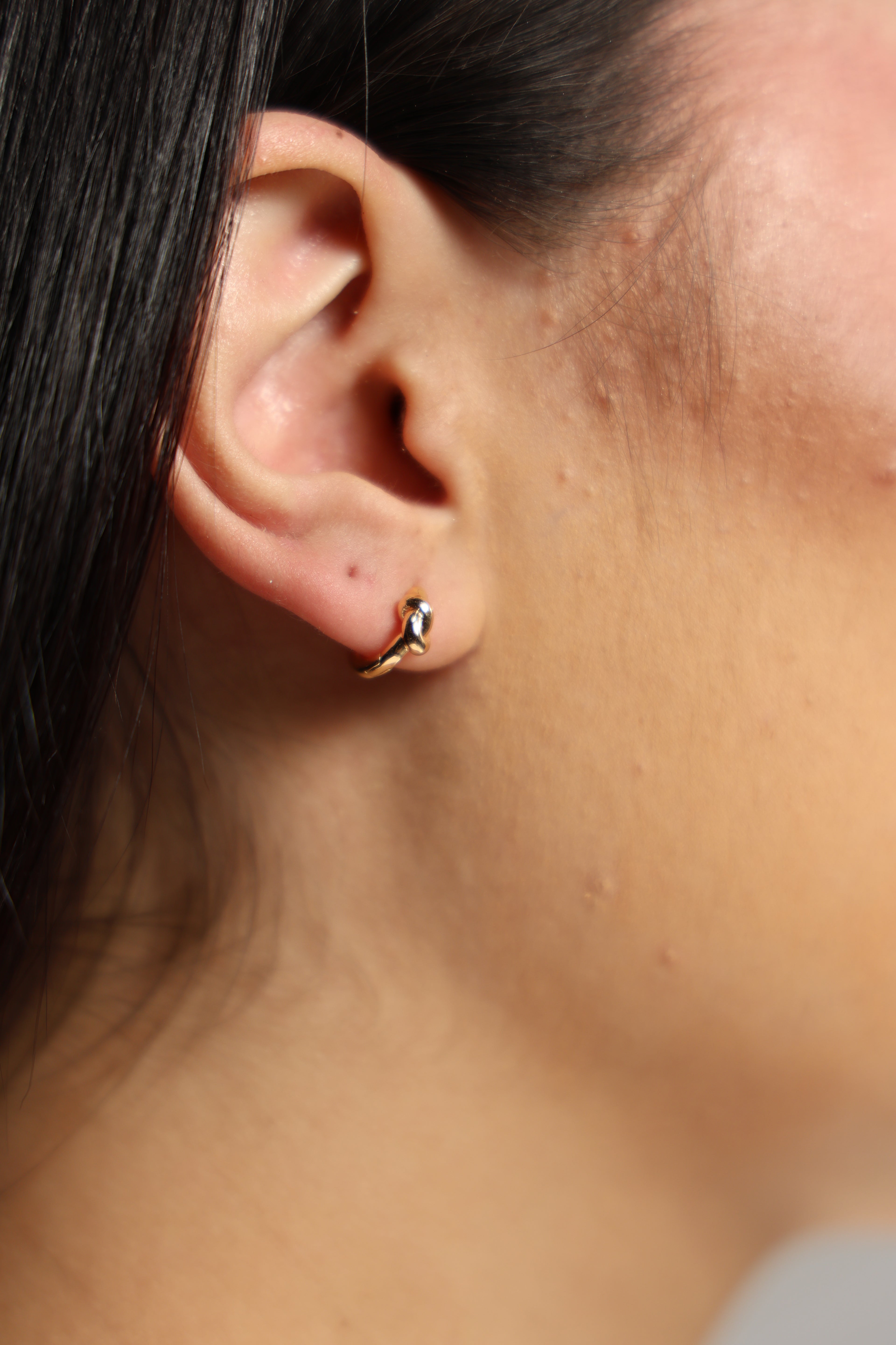 Gold Small Knot Hoop Earrings