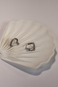 Silver Heart Hoop Earrings