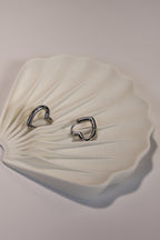 Silver Heart Hoop Earrings