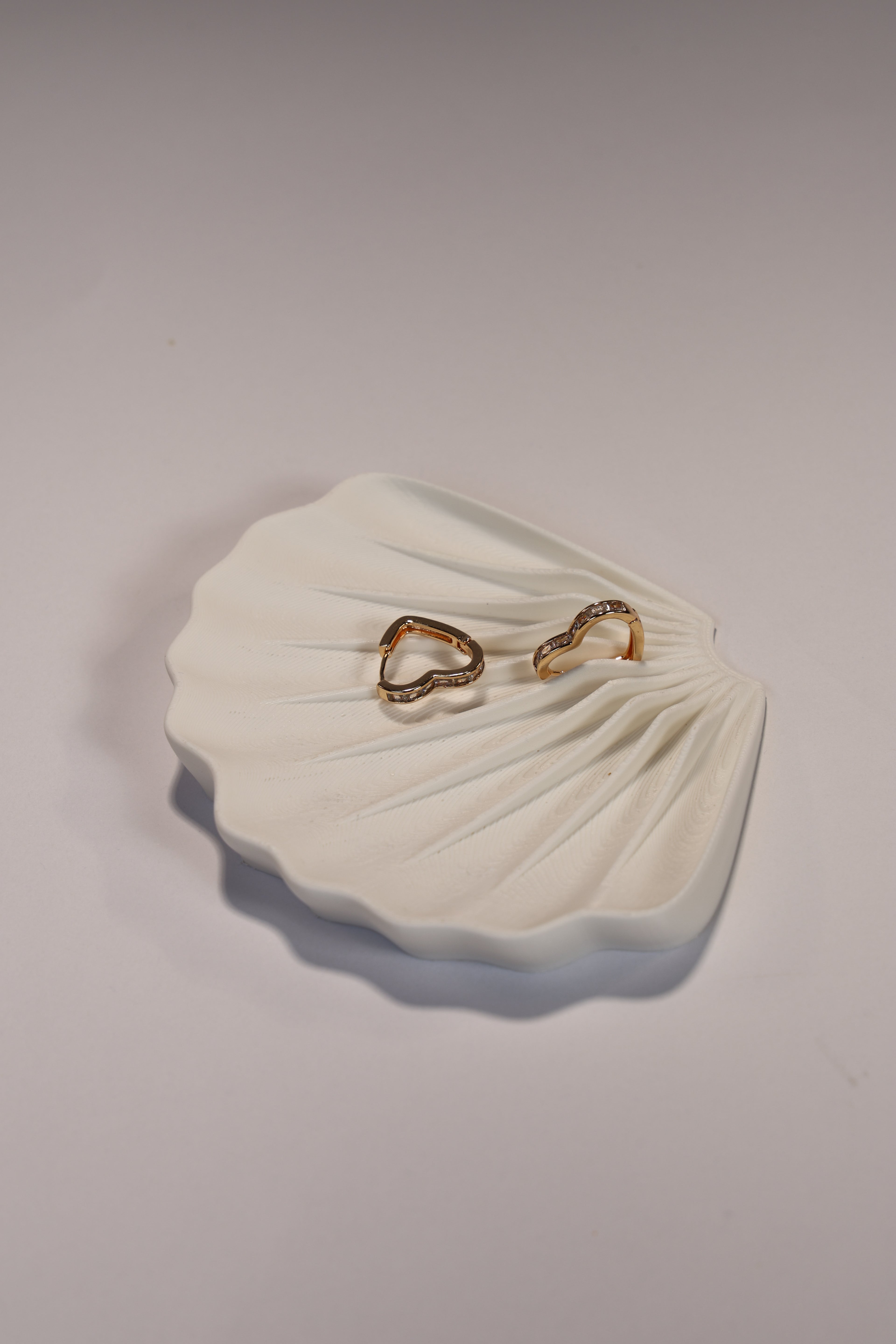 Gold Heart Crystal Hoops
