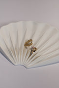 Gold Earrings with Pink Accent