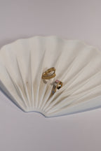 Gold Earrings with Pink Accent