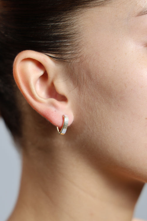 Gold Earrings with Pink Accent