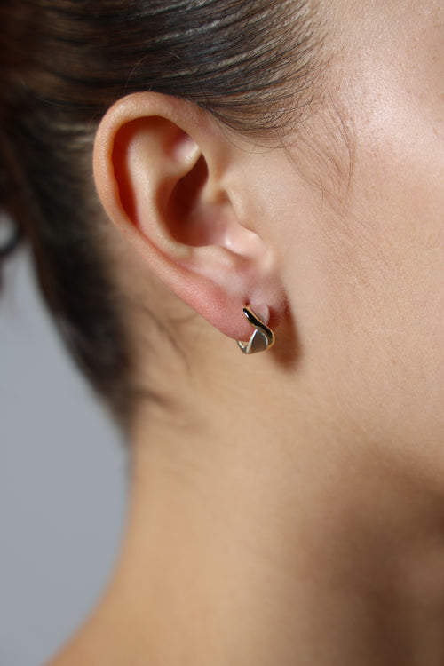 Gold Earrings with Blue and Pink Accents