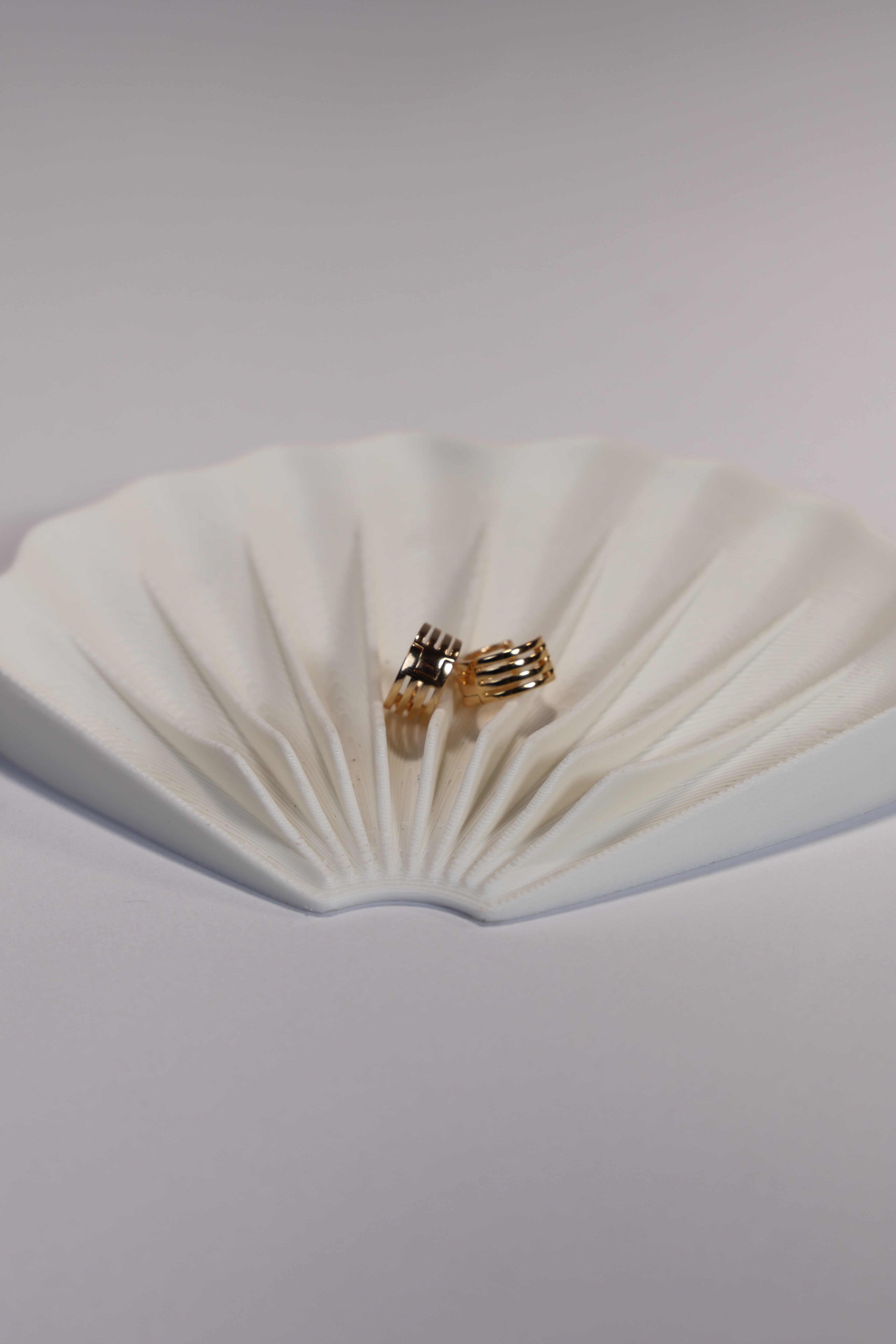 Rose Gold Hoop Earrings with Stripes