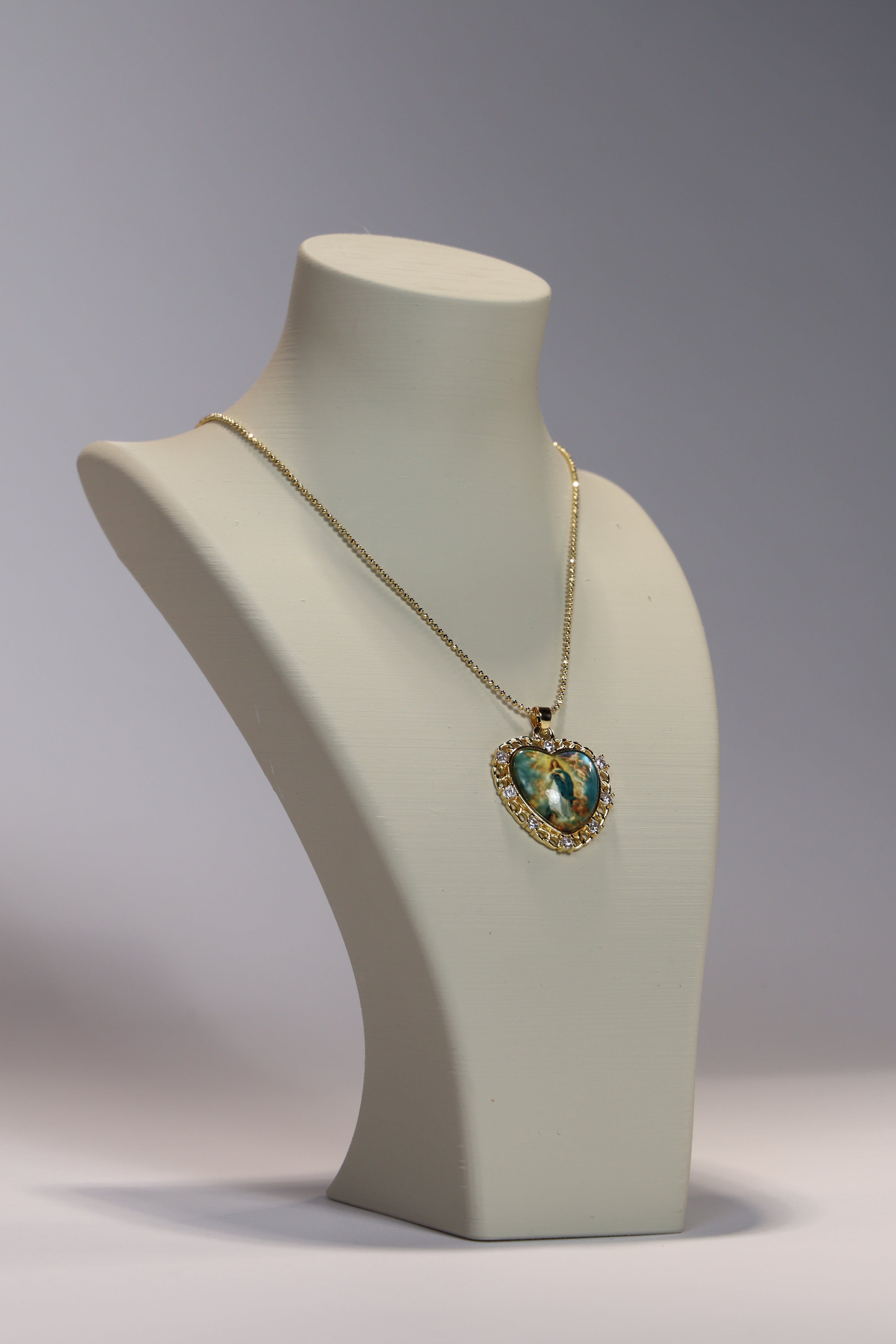 Virgin Mary Heart Necklace