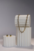 Gold Stud Earring & Medium Chain Set
