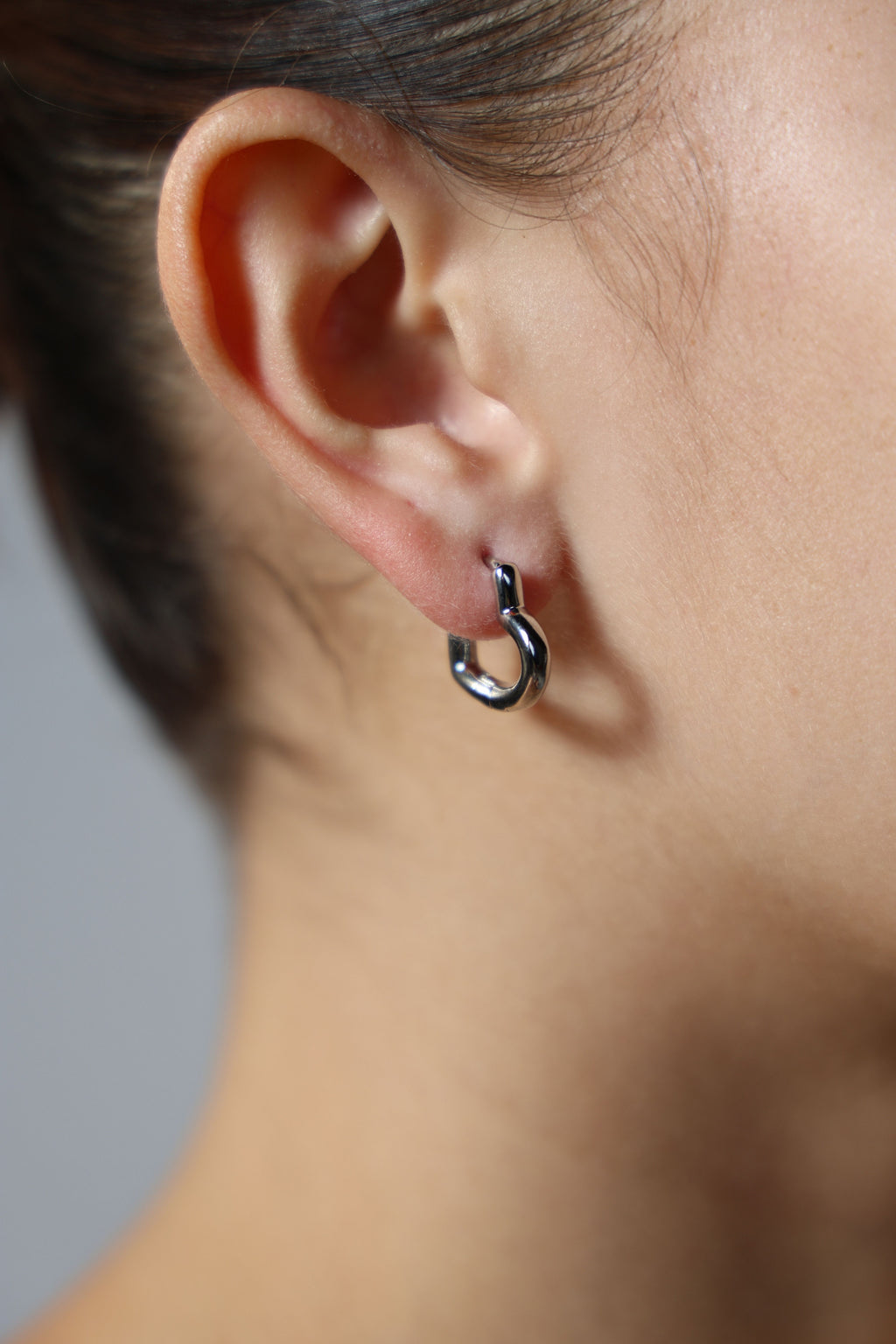 Silver Heart Hoop Earrings