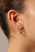 Aretes dorados de aro de Corazón con Cristales